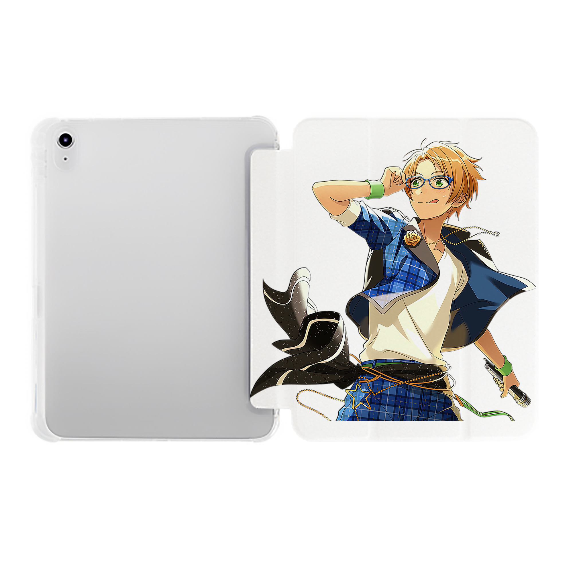 （画像用） あんさんぶるスターズ! Ensemble Stars IPad ケース ペン収納付き 三つ折りスタンド PUレザー×シリコン 対応機種9.5/10.5/10.9インチ